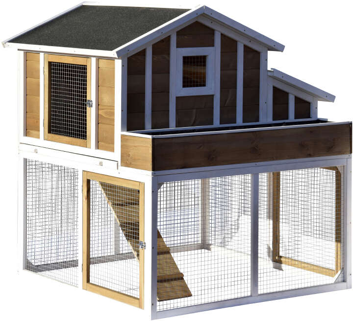 dobar Hühnerstall mit Gehege, Salatbeet, Legebox